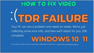 Video Tdr Failure Problem Explained and Its Solutions  Fix Video Tdr Failure Error on Windows 10 [upl. by Moguel570]