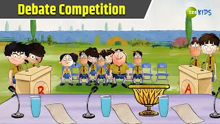 Debate Competition  Badrinath and Budhdeb  Comedy Cartoon  Hindi Cartoon  TV Show  Zee Kids [upl. by Cacka]