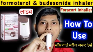 formoterol fumarate and budesonide inhaler  foracort 200 inhaler how to use in hindi [upl. by Kora399]