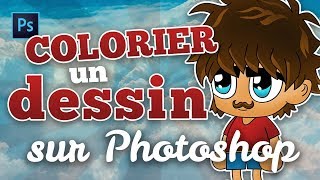 TUTO  COLORIER UN DESSIN SUR PHOTOSHOP [upl. by Donalt]