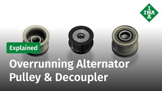 Explained Overrunning Alternator Pulley  Decoupler – Function and Inspection – INA OAP OAD [upl. by Gyatt]