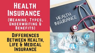 Health Insurance Types Underwriting amp Benefits Health Life amp Medical Insurance Differences [upl. by Riedel]