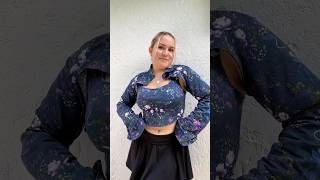 PART 2  Hemd in Korsagentop mit Ärmeln 🫶🏽 sewing nähen sewingtutorial kleidung modedesign [upl. by Marabel]