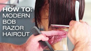 How To Modern Bob Short Hair Cut  Razor Hair Cutting Tutorial  Kenra Professional [upl. by Elletnohs]