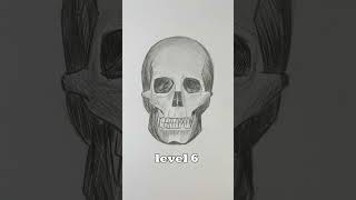 Skull by levels art drawing draw shorts [upl. by Annoved]