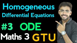 Homogeneous Differential Equation  Ordinary Differential Equations in Hindi  ODE 3 [upl. by Almeeta]