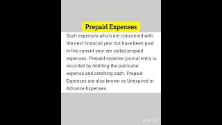 Prepaid Expenses account accounting motivation latest exampreparation viral ytshorts life [upl. by Ruprecht]