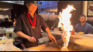 First Time at a Hibachi Grill – I Wasnt Ready for the Fire Show 🔥😂 [upl. by Eaj]