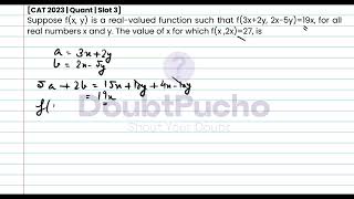 CAT 2024  CAT 2023 Quant Slot 3  Q13 Video Solution  doubtpucho [upl. by Etoile476]