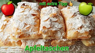 Traumhaft leckere Apfeltaschen aus Blätterteig schnell und einfach Mit extra Tipp [upl. by Kipper]