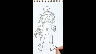 Akira’s Kaneda ink over pencil with a Japanese tombow soft tipped ink pen Mangacharacter anime [upl. by Uttica]