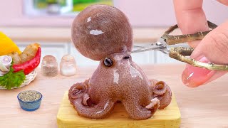 Best Of Seafood 😍 Tasty Miniature Korean Spicy Stir Fry Octopus Recipe 🐙 Tina Mini Cooking [upl. by Ahsaetal]