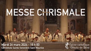 Messe Chrismale 2024 présidée par Mgr Matthieu Rougé [upl. by Mairb]