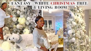 NEW  WINTER WONDERLAND LIVING ROOM amp CHRISTMAS TREE  DECORATE WITH ME  HOW TO DECORATE [upl. by Goebel607]