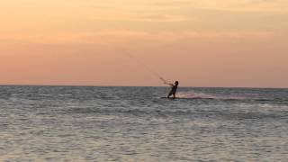 Sunset Kitesurfing Session on Long Caye Belize [upl. by Aminta]