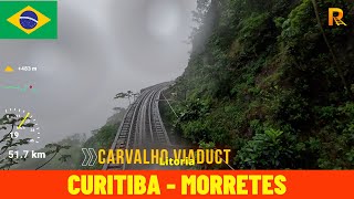 Rainy Cab Ride Curitiba  Morretes Serra Verde Express Brazil  train drivers view in 4K [upl. by Herwig838]