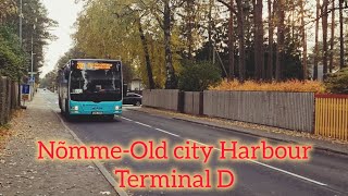 NõmmeMustamäeTondiKesklinnOld city harbour D terminalBus 20 routeИз Нымме в порт Терминал Д🚍 [upl. by Wilkison]