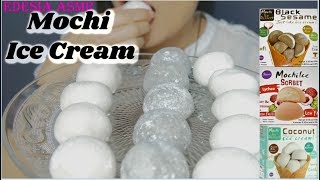 ASMR 咀嚼音 Mochi Ice Cream Lychee Coconut Black Sesame もちアイスクリーム 麻糬冰淇淋 모찌 아이스크림 먹방 EATING SOUND [upl. by Aixela]