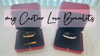 My CARTIER LOVE BRACELETS ⼁Yellow Gold  Paved Diamond White Gold ✨🔗 [upl. by Garwood]