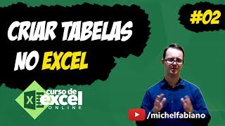 Microsoft Excel  Como Mexer com Excel  Criando Tabelas e Planilhas 02 [upl. by Damita]