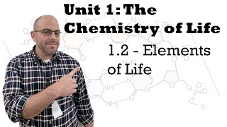 AP Bio Unit 1  12 Elements of Life [upl. by Novyar172]