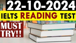 IELTS Reading Test 2024 with Answers  22102024 [upl. by Aidnahs]