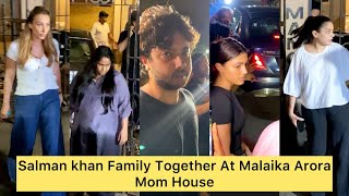 Salman khan Family Arpita Khan Nivraan khan Alizeh Atul Lulia At Malaika Arora Mom house in Mumbai [upl. by Zia837]