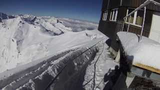 Skiing off summit Schilthorn Off Piste  summit run part one [upl. by Cam]