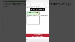 Smart Calendar youtube excel shorts calendar smart freshers howto tricks excelformula [upl. by Leumek]