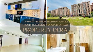 Open View 10 Marla 3 Bedroom Apartment For Sale  Askari 10  Lahore  Property Dera [upl. by Yoccm]