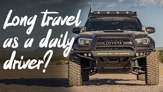 Dirt King Long Travel 3rd Gen Tacoma  C4 Fabrication Hybrid bumper  Build Walk Around  Mods [upl. by Naujed]