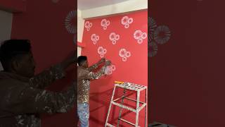 Wall stencil painting best wall stencil design shorts painting stencil [upl. by Wagner888]