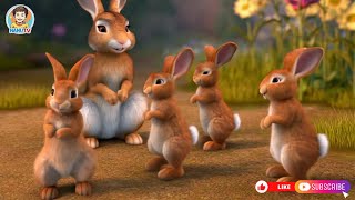 quotFive Little Rabbits  Fun 3D Animation for Kids  Learn and Play with Mama Rabbitquot rhymes [upl. by Haase]