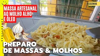 MEU MACARRÃO CASEIRO ao MOLHO ALHO e ÓLEO com CINCO INGREDIENTES [upl. by Hotchkiss]