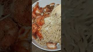 fried whitings and shrimp with cheesy pasta😋😋😋😋 [upl. by Narej]