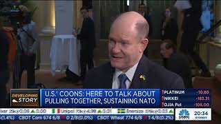 Sen Chris Coons joins CNBC with Hadley Gamble Friday February 17 2023 [upl. by Claudell]