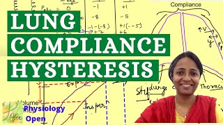 Lung compliance Physiology  Hysteresis in lung pressure volume curve  Respiratory physiology [upl. by Agustin]