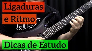 Dicas de Estudo  Exercício de Ligados e Ritmo na Guitarra [upl. by Airoled]