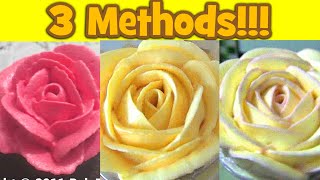 How to Pipe Buttercream Roses 3 METHODS buttercream flowers [upl. by Barcroft157]