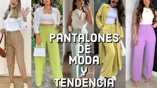 MODA 2024  PANTALONES EN TENDENCIA  looks modernos y elegantes [upl. by Yenrab]