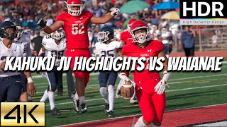 Kahuku JV Football Highlights vs Waianae  4K HDR 60FPS [upl. by Mikol]