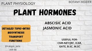 Plant Hormones ABA  Jasmonic acid Intro  Biosynthesis Signalling Transport CSIRNET JRF GATE [upl. by Annaillil]