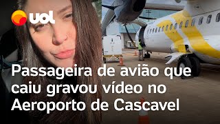 Avião que caiu em Vinhedo SP Passageira grava vídeo no Aeroporto de Cascavel antes de acidente [upl. by Ahsirhcal]