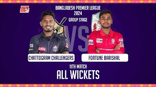 All Wickets  Chattogram Challengers vs Fortune Barishal  11th Match  Season 10  BPL 2024 [upl. by Aisyla362]