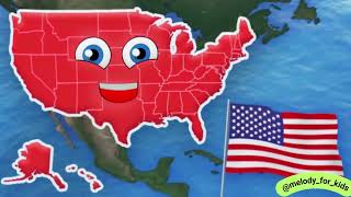 50 US States Song  Fun Learning for Kids  Melody for kids [upl. by Rolyat539]