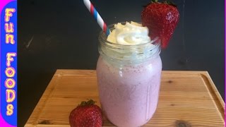 How to Make a Homemade Strawberry Milkshake  Collaboration with AllasYummyFood [upl. by Kra]