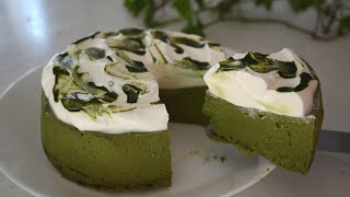 GLUTENFREE MATCHA CHEESECAKE  Melt in your mouth [upl. by Alleul]