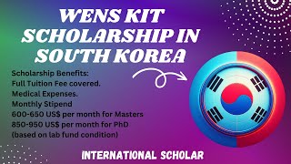 WENS KIT Fully Funded Scholarship in South Korea  Complete application process WENS KIT Scholarship [upl. by Siderf]