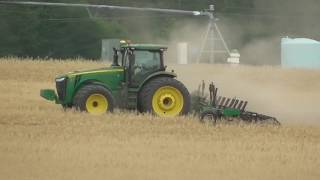 TWO 8370R JOHN DEERES PULLING 12 ROW STRIP TILL BARS GREEN CIRCLE FARMS 2019 STRIP TILL PT1 [upl. by Annoel]