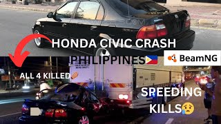 HONDA CIVIC CRASH MARCOS HIGHWAY PHILIPPINES  RECREATION  BeamNGDrive beamng [upl. by Ahsini]